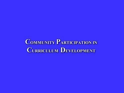 Community Participation In Curriculam Development
